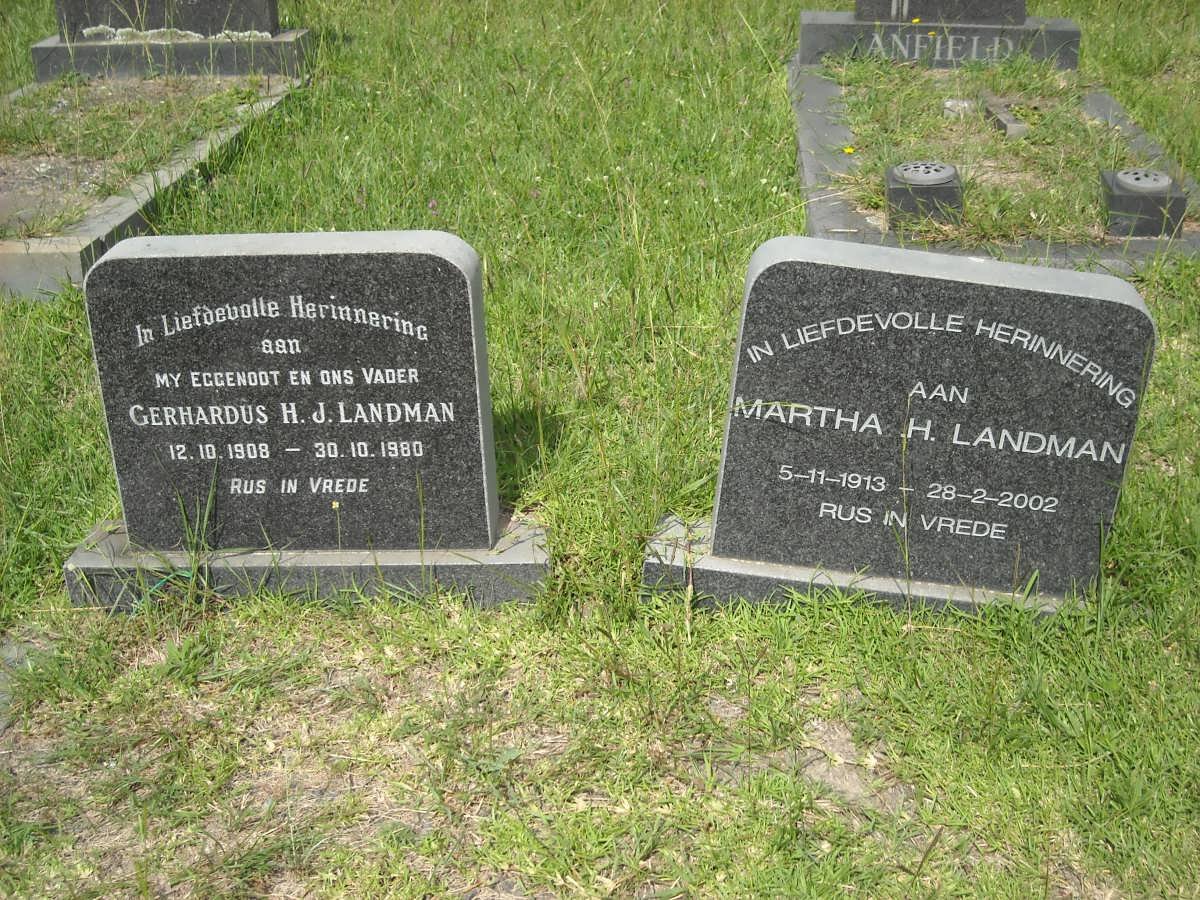 LANDMAN Gerthardus H.J. 1908-1980 &amp; Martha H. 1913-2002