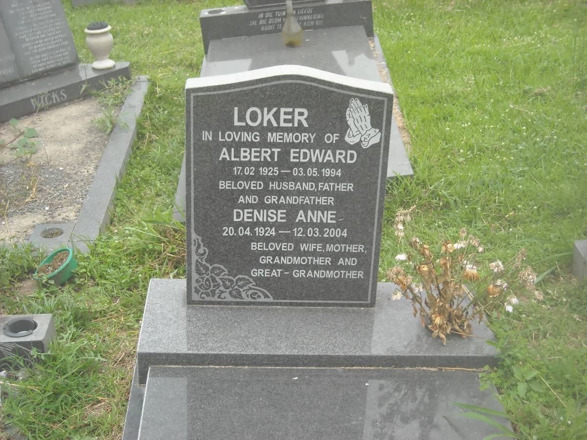 LOKER Albert Edward 1925-1994 &amp; Denise Anne 1924-2004