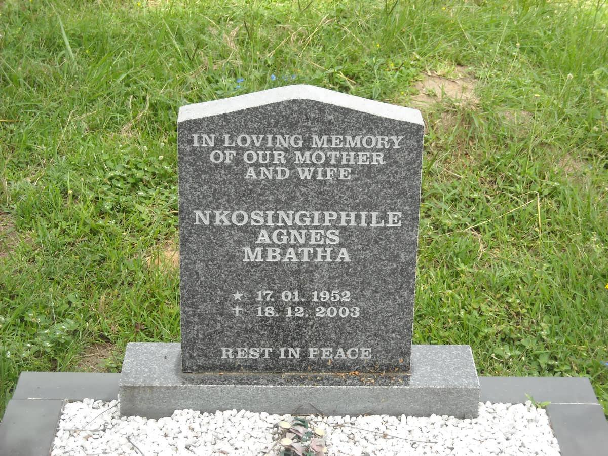 MBATHA Nkosingiphile Agnes 1952-2003