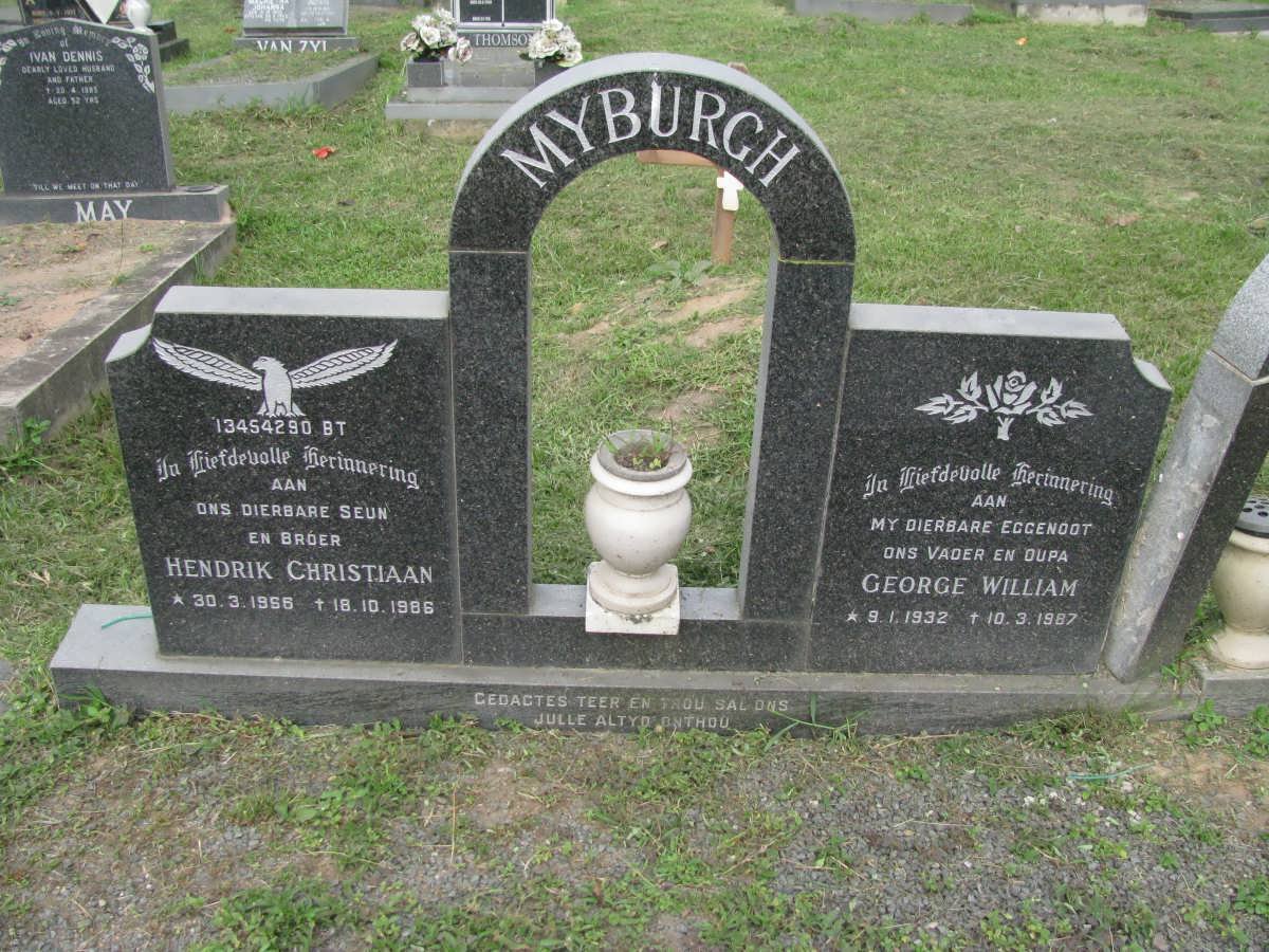 MYBURGH Hendrik Christiaan 1956-1986 :: MYBURGH George William 1932-1987