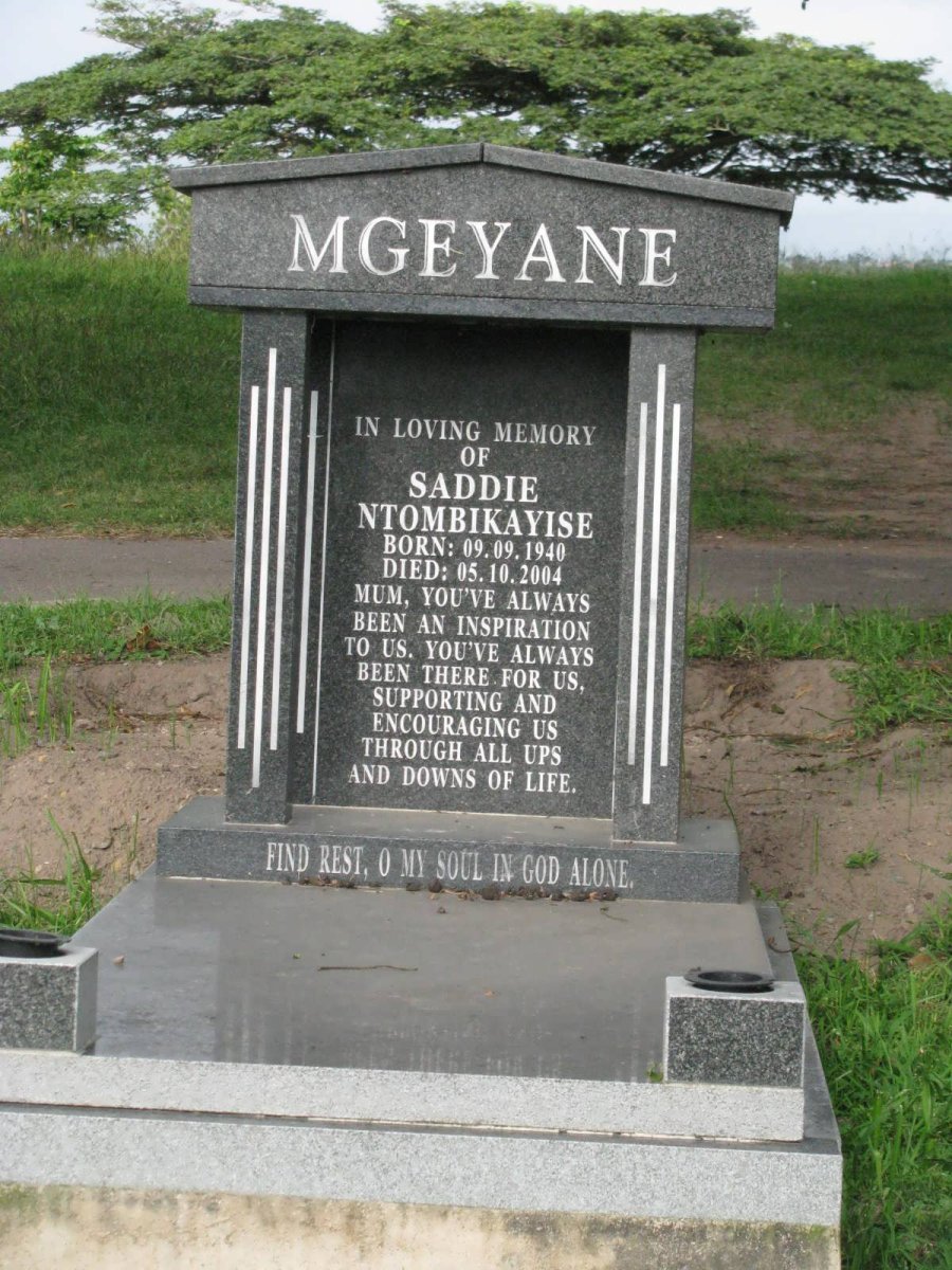 MGEYANE Saddie Ntombikayise 1940-2004