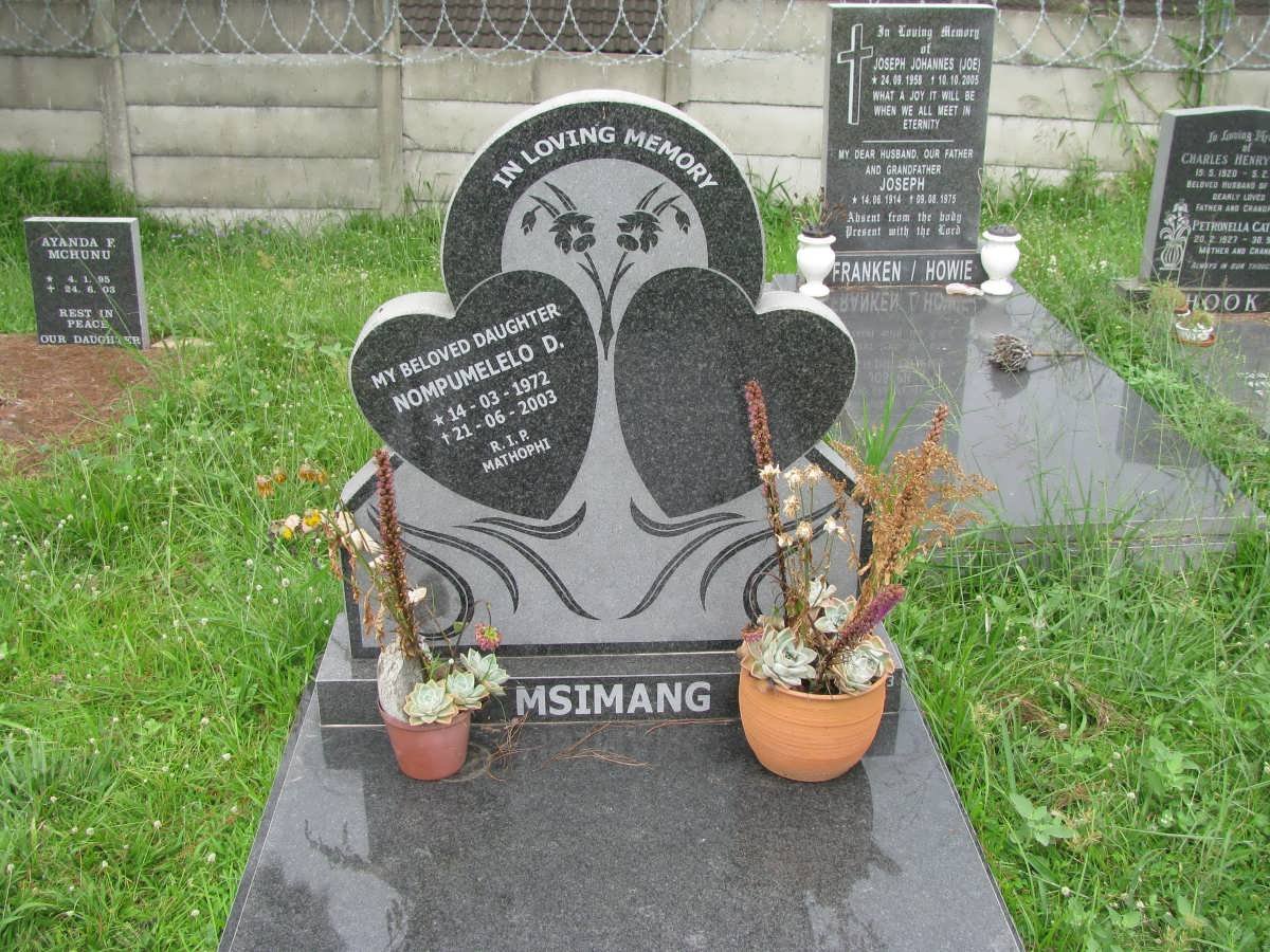 MSIMANG Nompumelelo D. 1972-2003