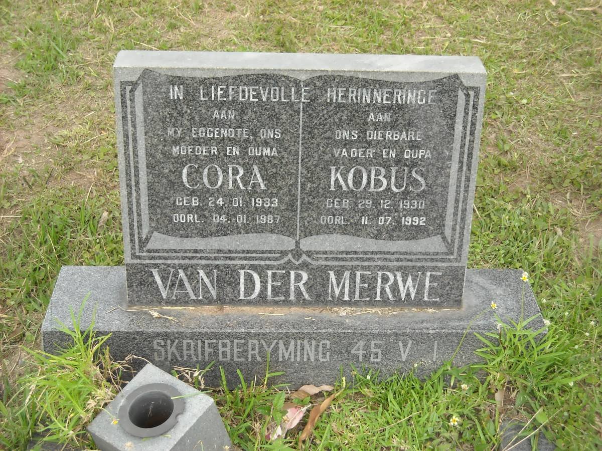 MERWE Kobus, van der 1930-1992 &amp; Cora 1933-1987