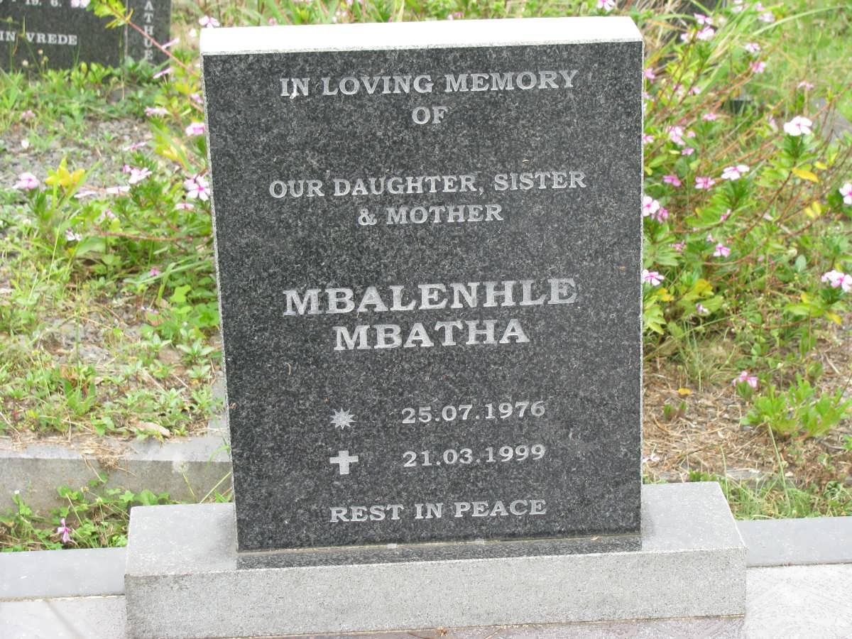 MBATHA Mbalenhle 1976-1999