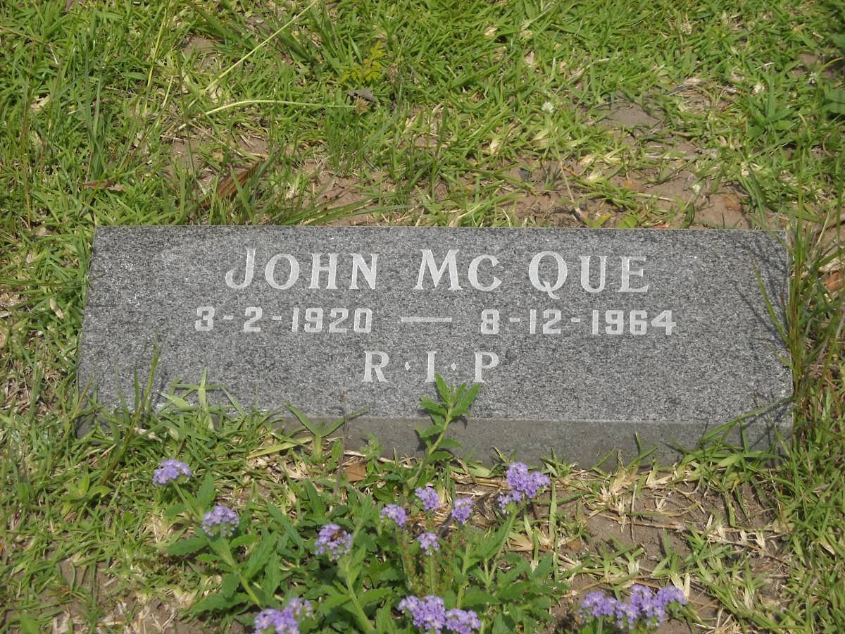 McQUE John 1920-1964