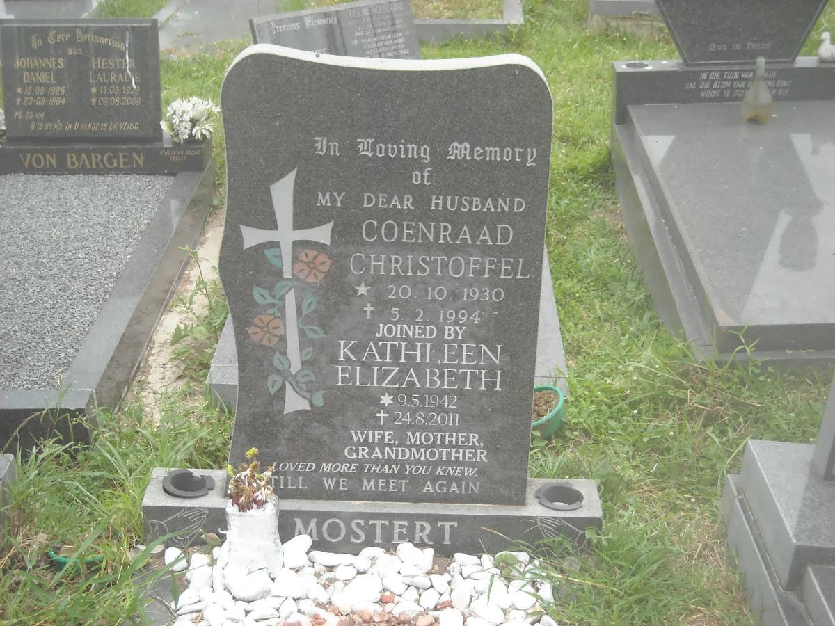 MOSTERT Coenraad Christoffel 1930-1994 &amp; Kathleen Elizabeth 1942-2011