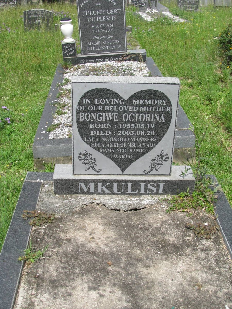 MKULISI Bongiwe Octorina 1955-2003