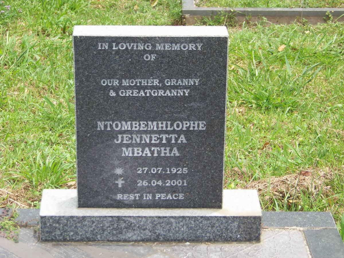 MBATHA Ntombemhlophe Jennetta 1925-2001