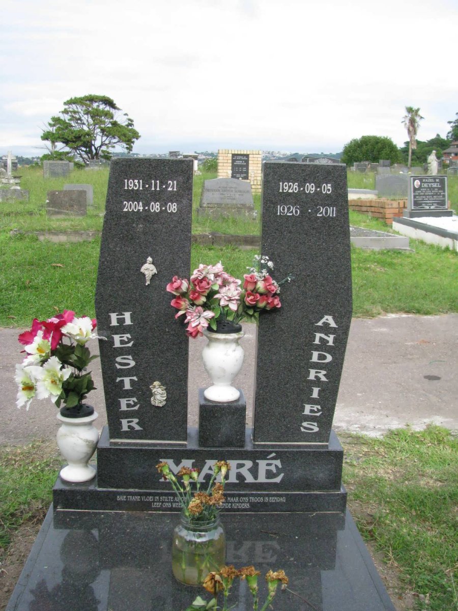 MARE Andries 1926-2011 &amp; Hester 1931-2004