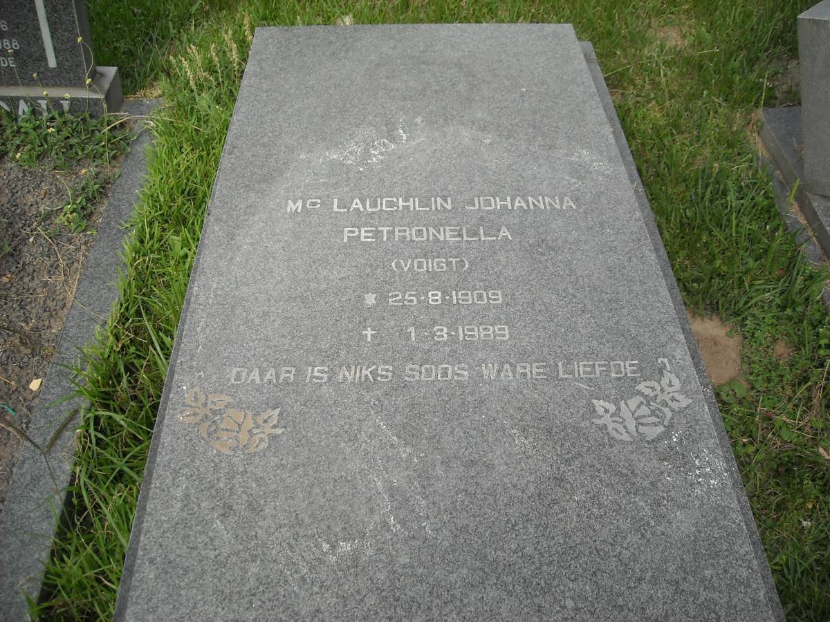 McLAUCHLIN Johanna Petronella nee VOIGT 1909-1989
