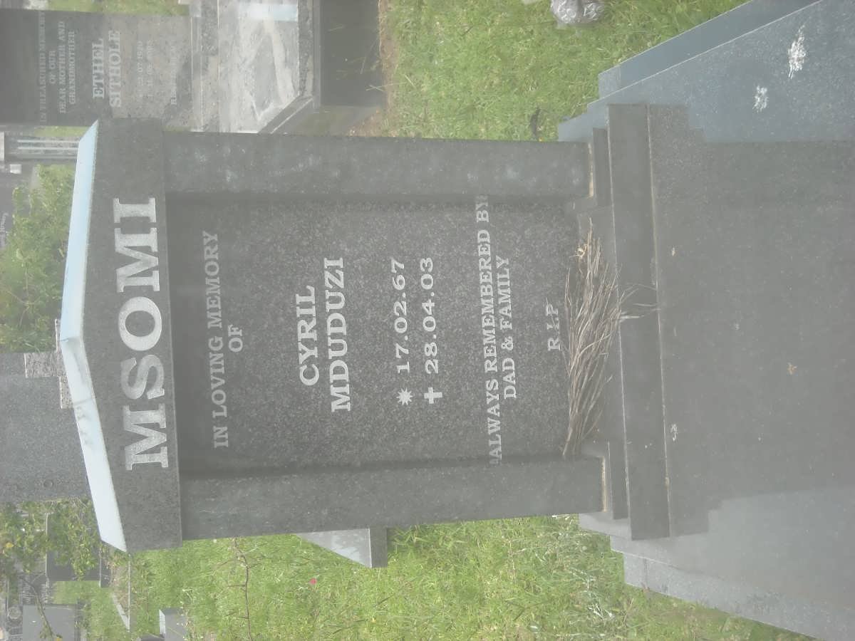 MSOMI Cyril Mduduzi 1967-2003
