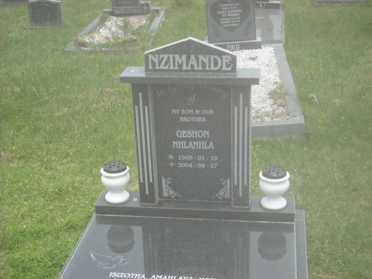 NZIMANDE Geshon Nhlanhla 1965-2004