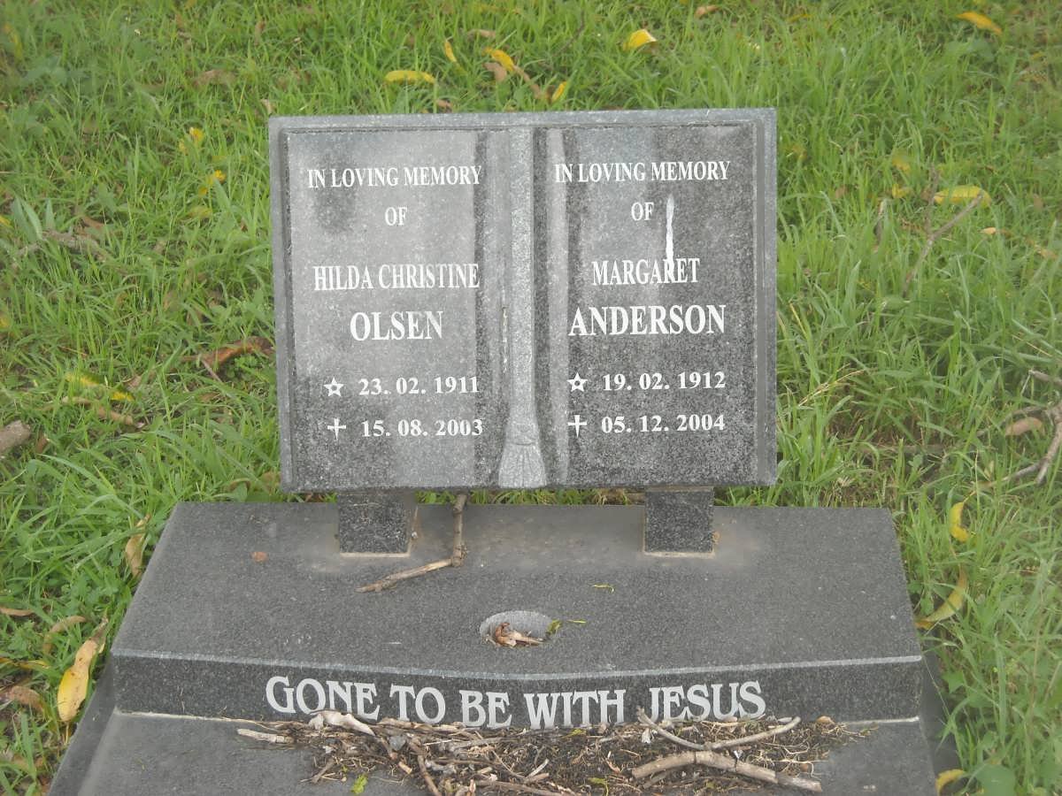 OLSEN Hilda Christine 1911-2003 :: ANDERSON Margaret 1912-2004