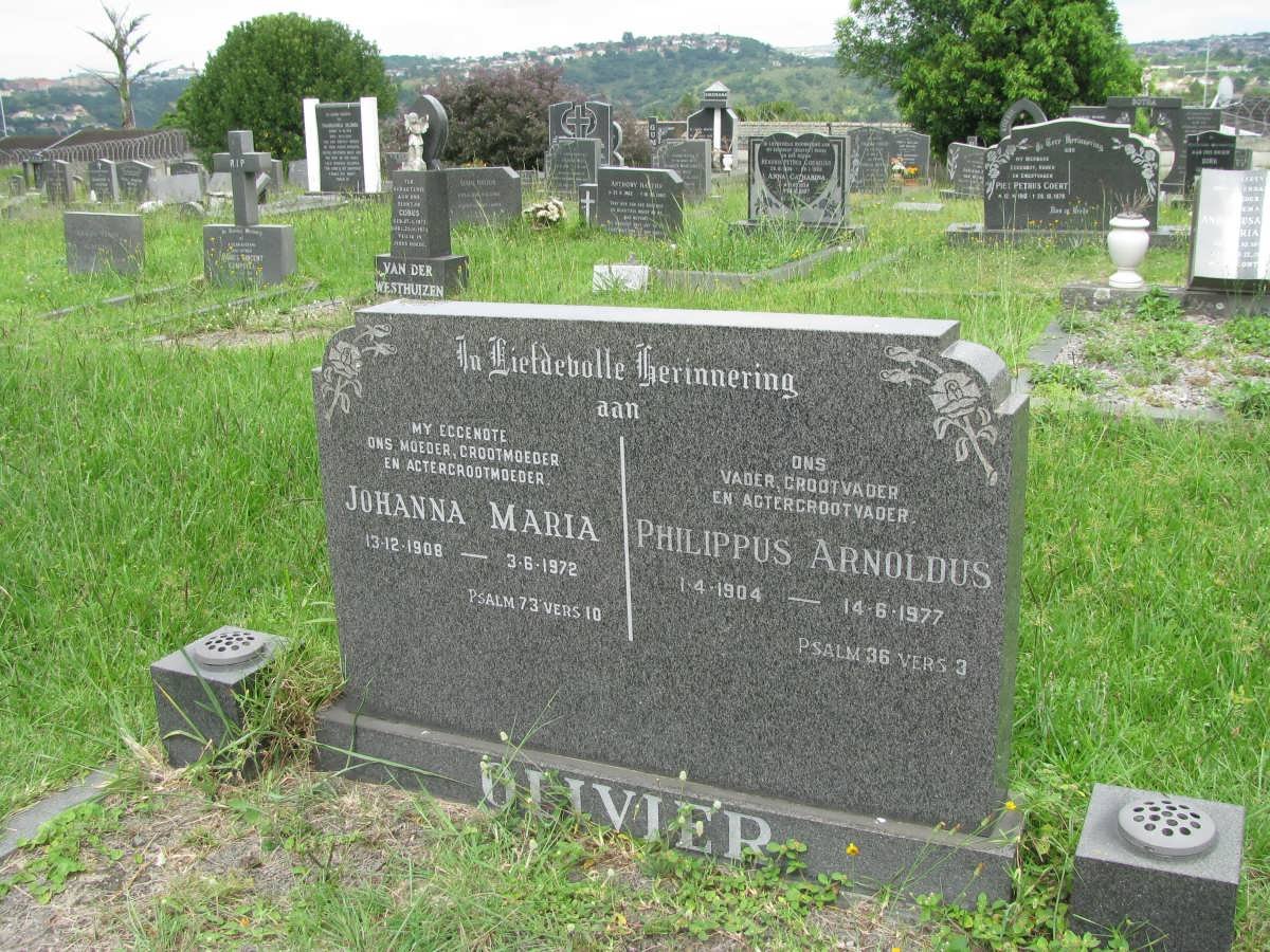 OLIVIER Philippus Arnoldus 1904-1977 &amp; Johanna Maria 1908-1972