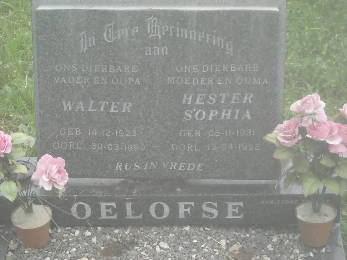 OELOFSE Walter 1923-1990 &amp; Hester Sophia 1931-1998