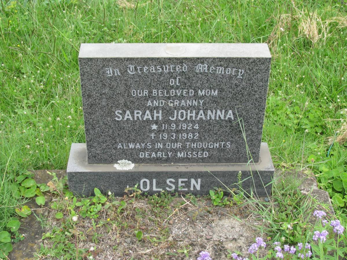 OLSEN Sarah Johanna 1924-1982