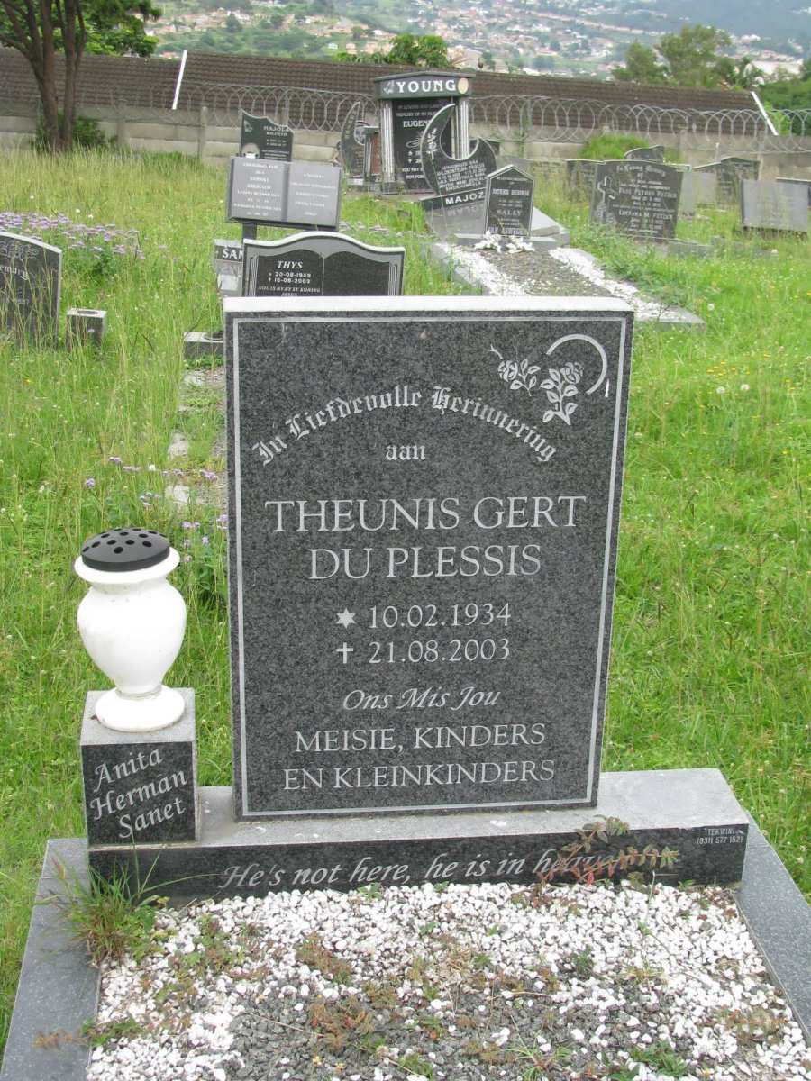 PLESSIS Theunis Gert, du 1934-2003