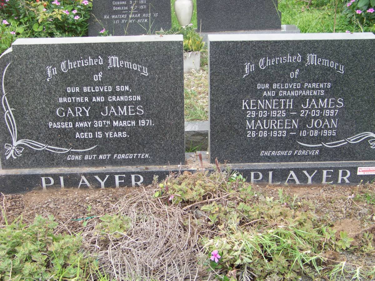 PLAYER Kenneth James 1925-1997 &amp; Maureen Joan 1933-1995 :: PLAYER Gary James -1971