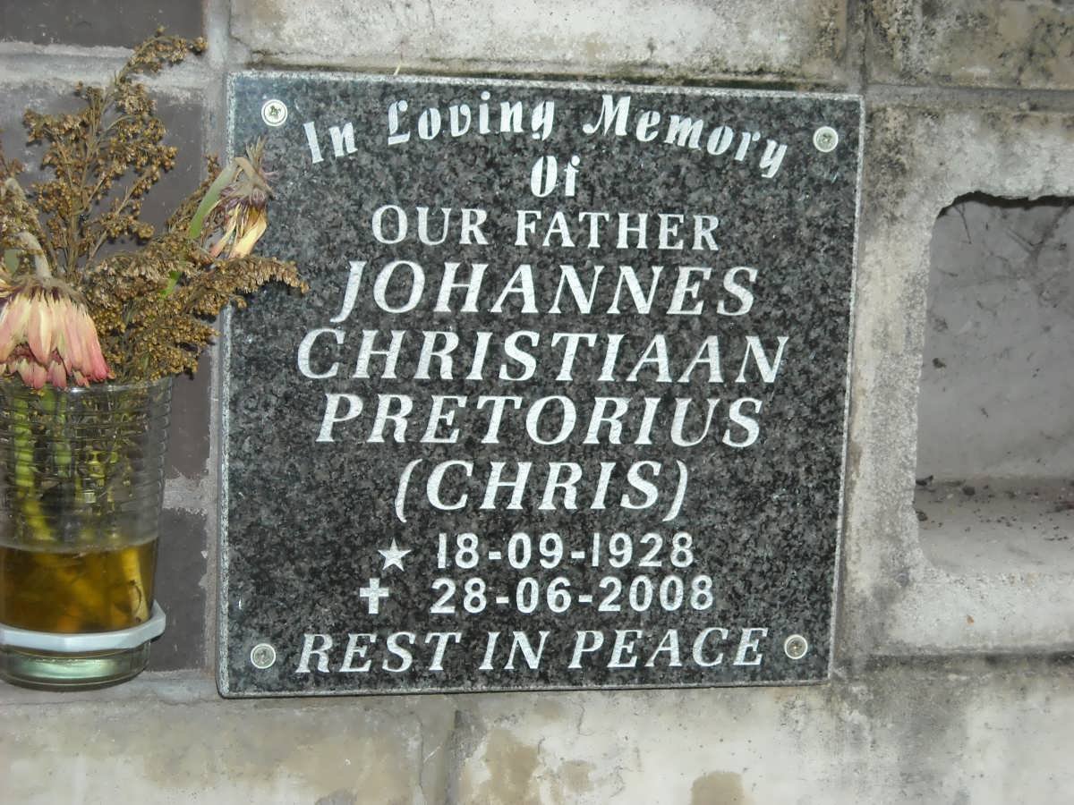 PRETORIUS Johannes Christiaan 1928-2008