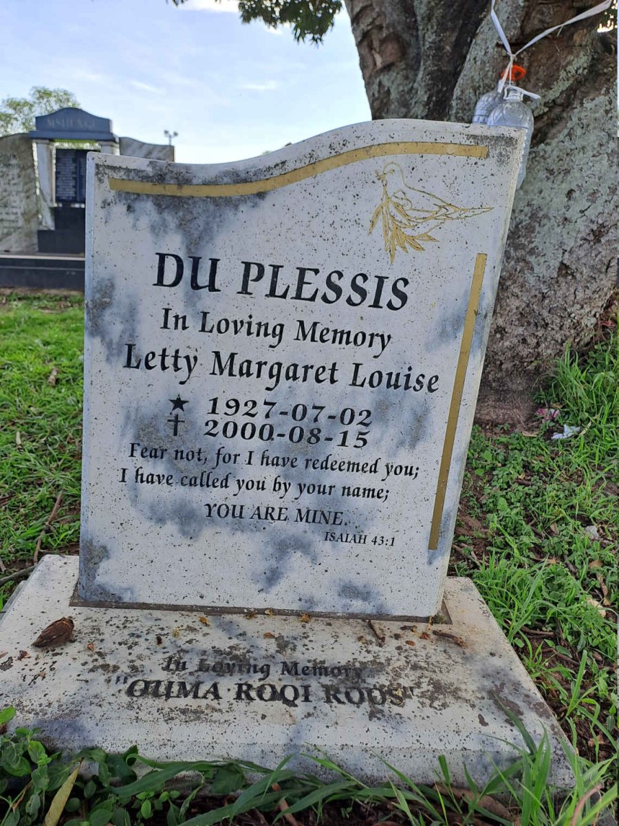 PLESSIS Letty Margaret Louise, du 1927-2000