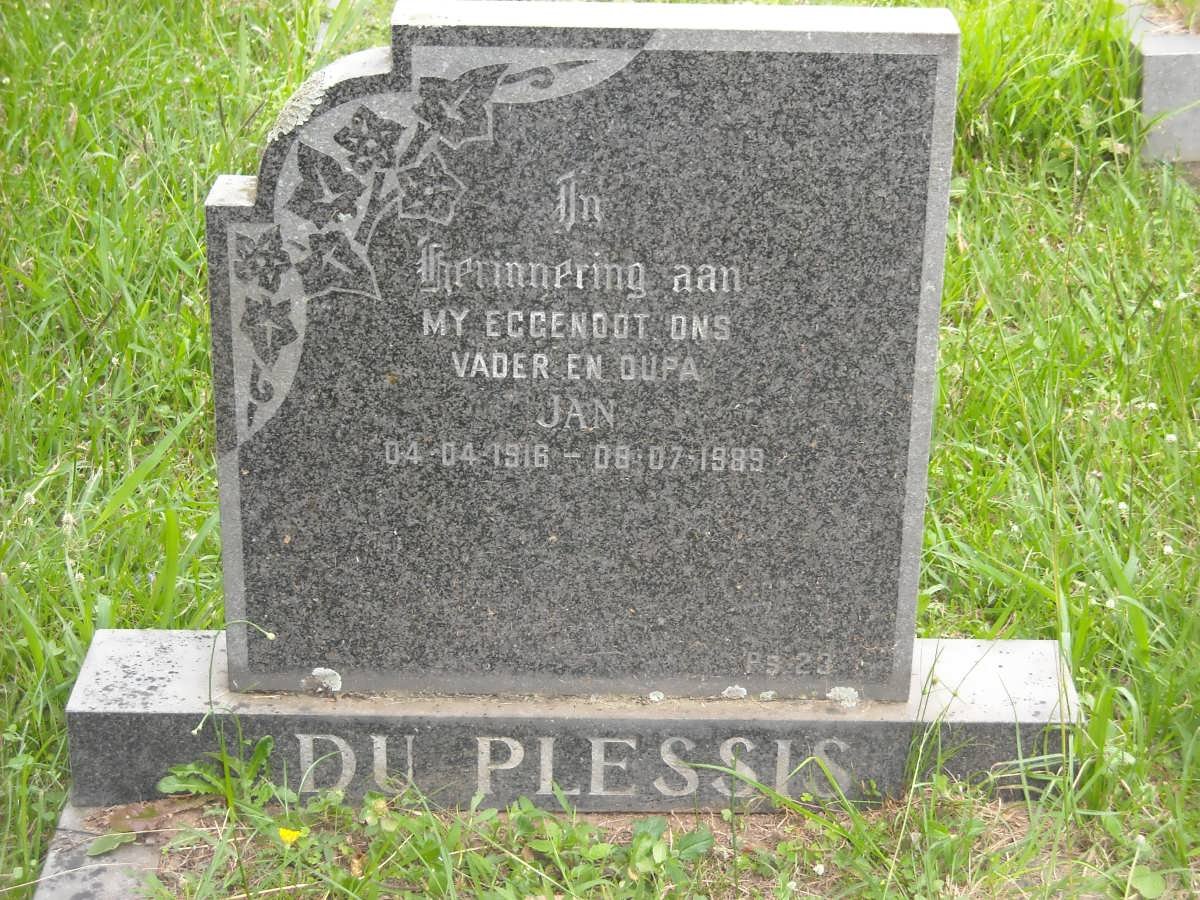 PLESSIS Jan, du 1916-1989