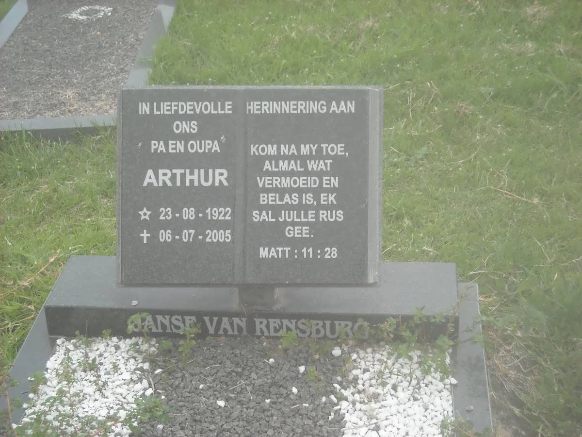 RENSBURG Arthur, Janse van 1922-2005