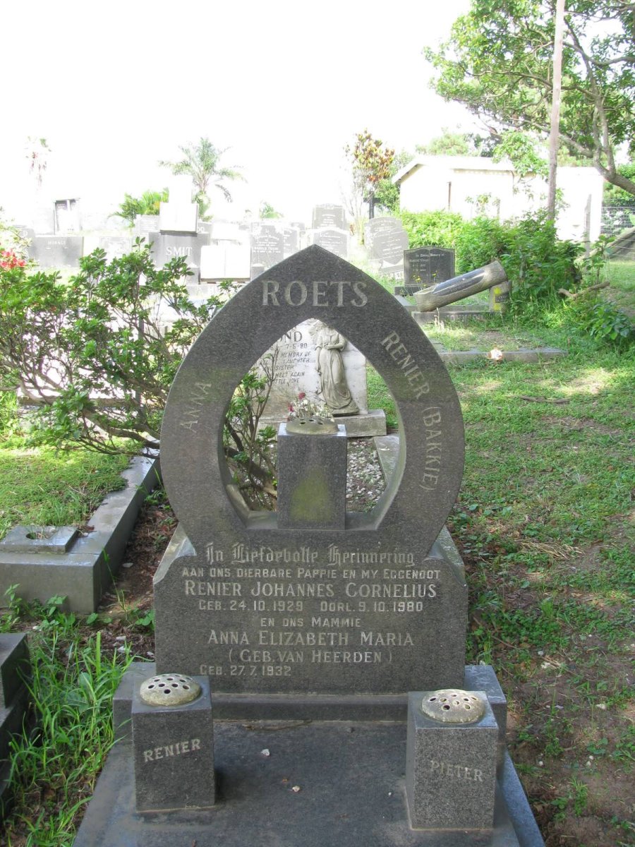 ROETS Renier Johannes Cornelius 1929-1980 &amp; Anna Elizabeth Maria VAN HEERDEN  1932-