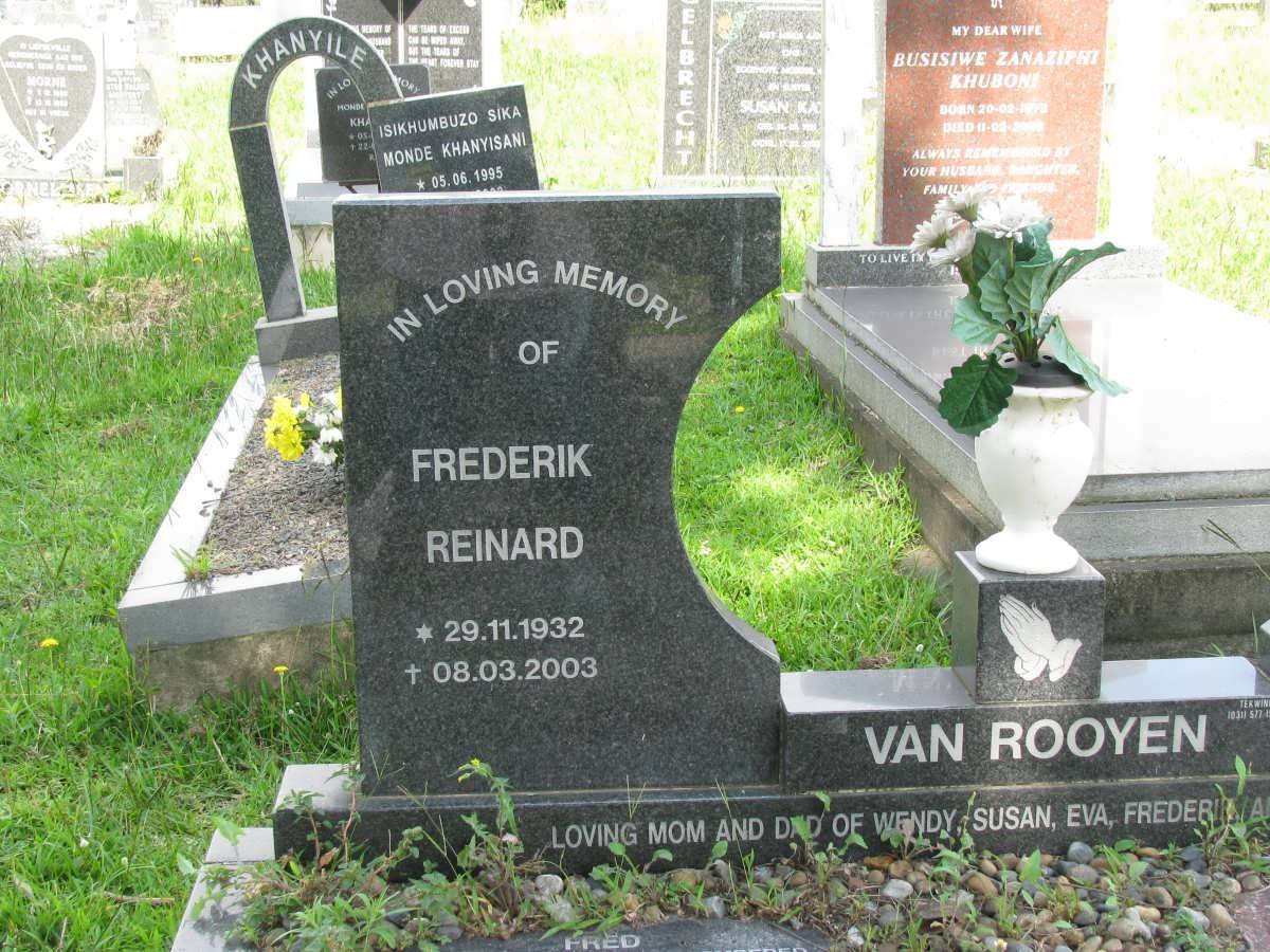 ROOYEN Frederik Reinard, van  1932-2003