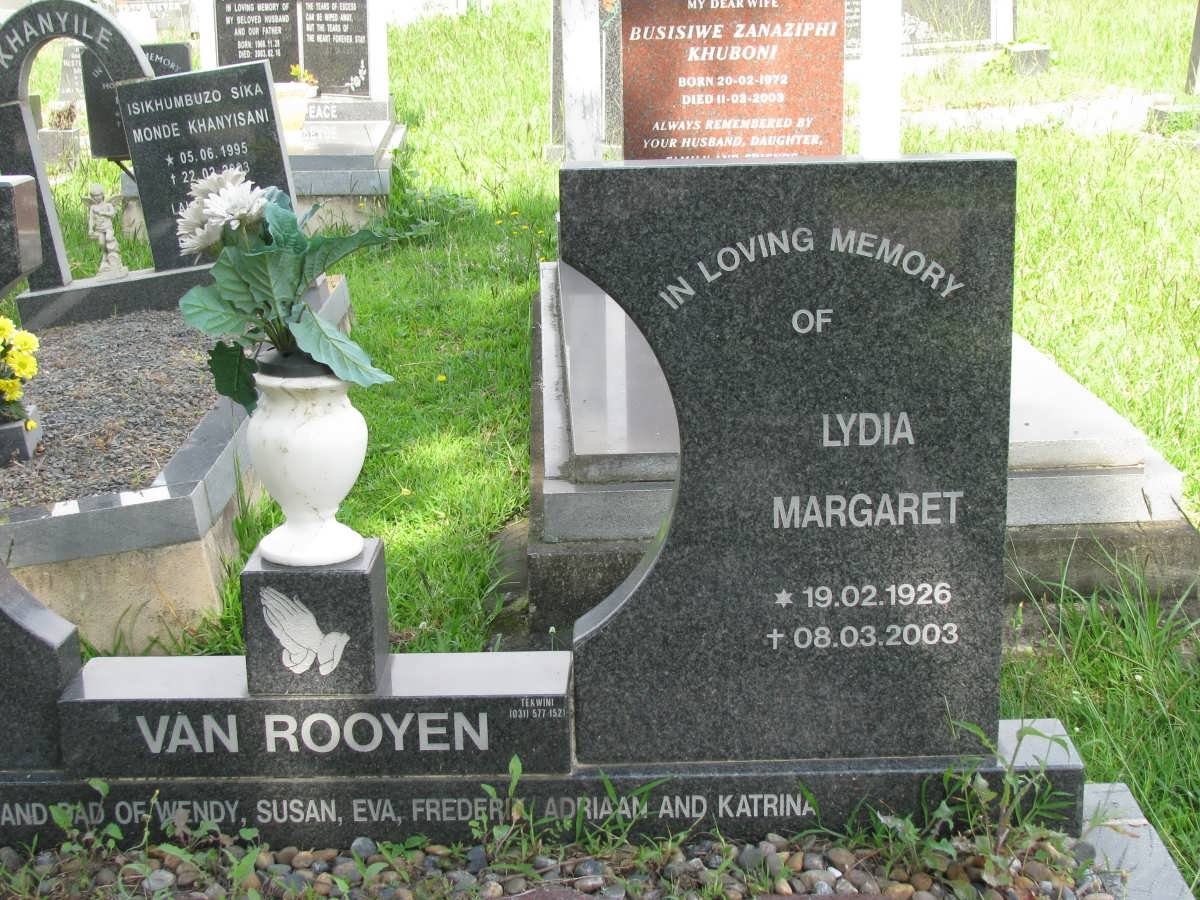 ROOYEN Lydia Margaret, van 1926-2003