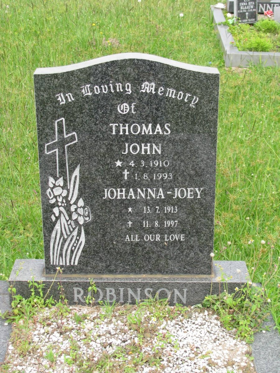 ROBINSON Thomas John 1910-1993 &amp; Johanna-Joey 1913-1997