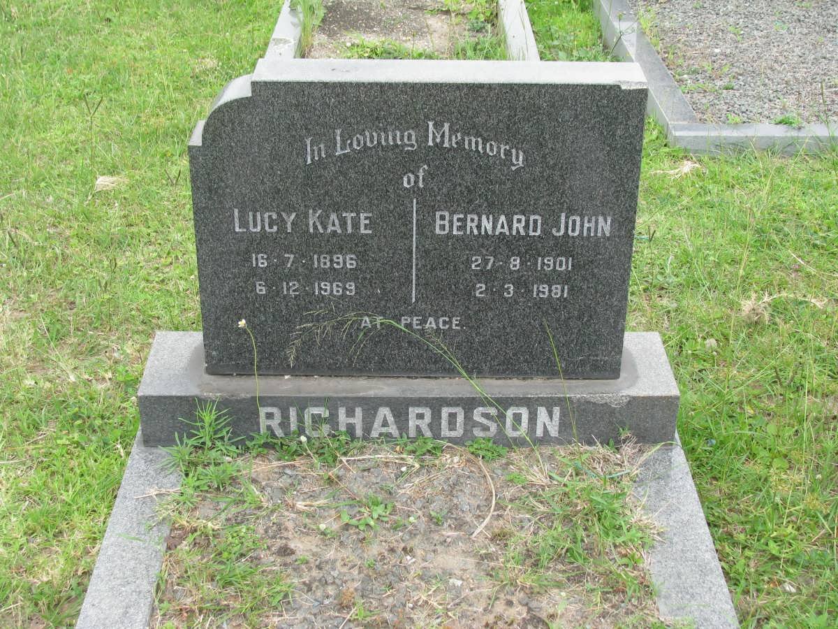RICHARDSON Bernard John 1901-1981 &amp; Lucy Kate 1896-1969