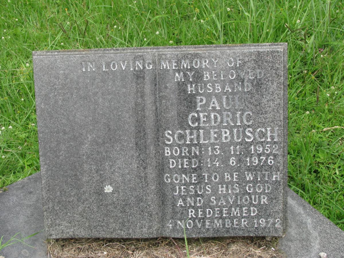 SCHLEBUSCH Paul Cedric 1952-1976