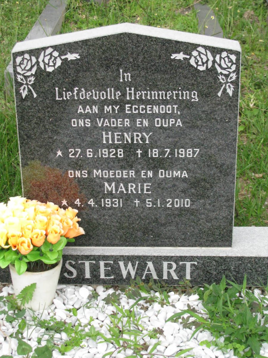 STEWART Henry 1928-1987 &amp; Marie 1931-2010