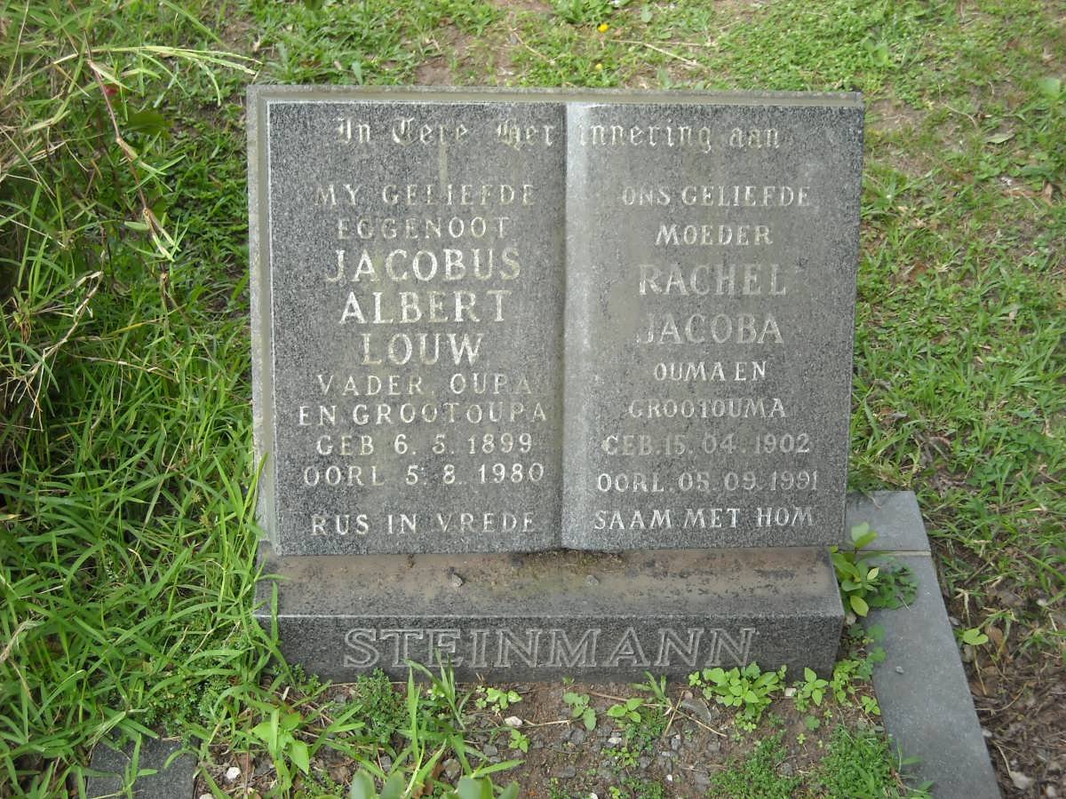 STEINMANN Jacobus Albert Louw 1899-1980 &amp; Rachel Jacoba 1902-1991