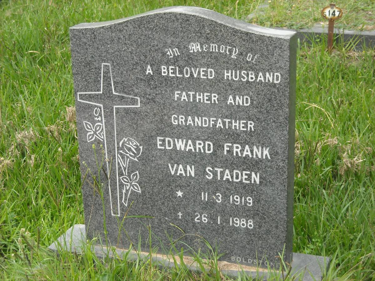 STADEN Edward Frank, van 1919-1988