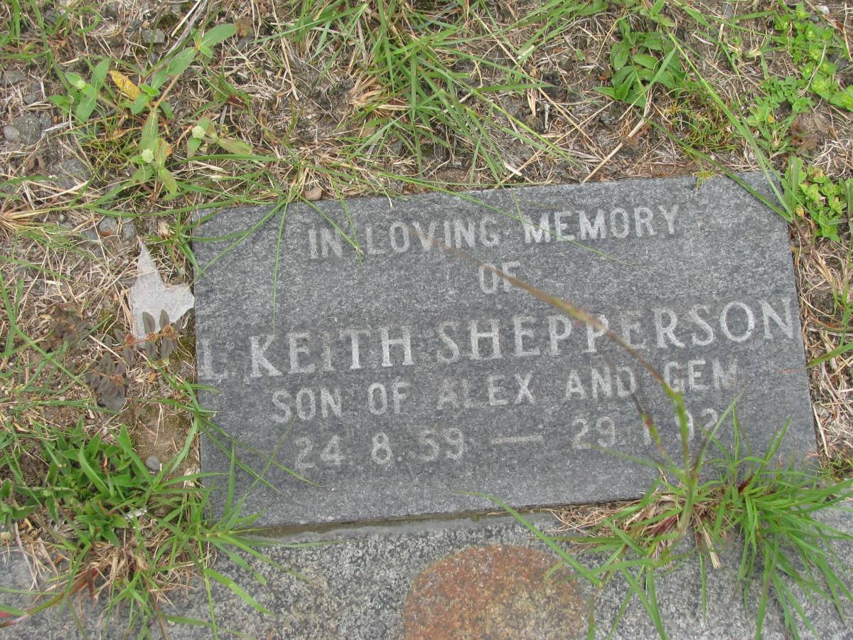 SHEPPERSON L. Keith 1959-1992