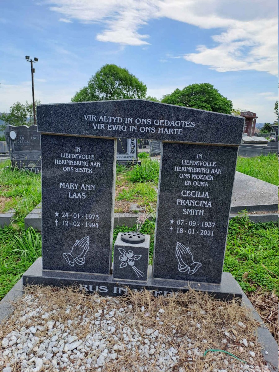 SMITH Cecilia Francina 1937-2021 :: LAAS Mary Ann 1973-1994