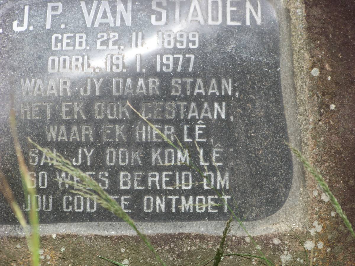 STADEN J.P., van 1899-1977