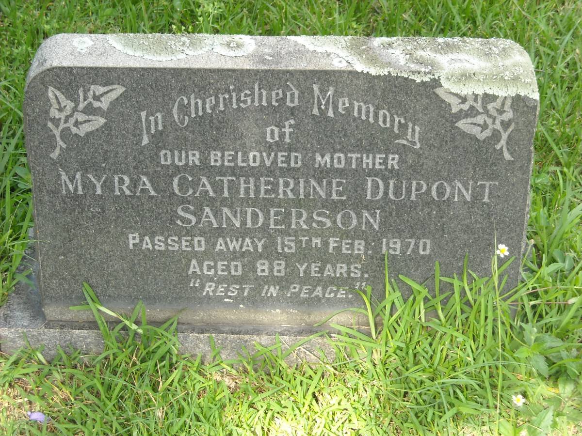 SANDERSON Myra Catherine Dupont -1970