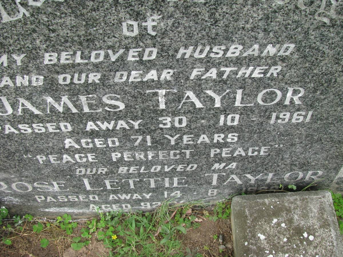 TAYLOR James -1961 &amp; Rose Lettie -19??