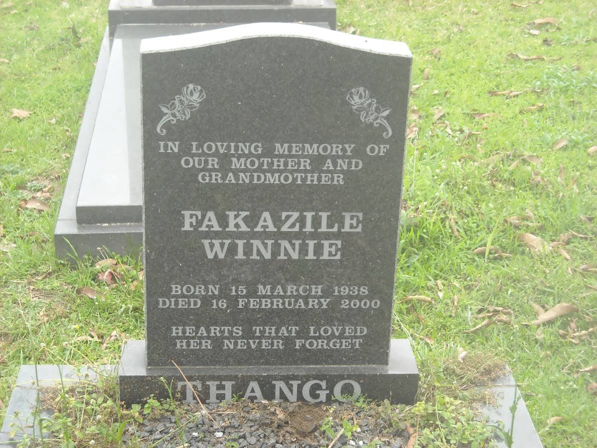 THANGO Fakazile Winnie 1938-2000