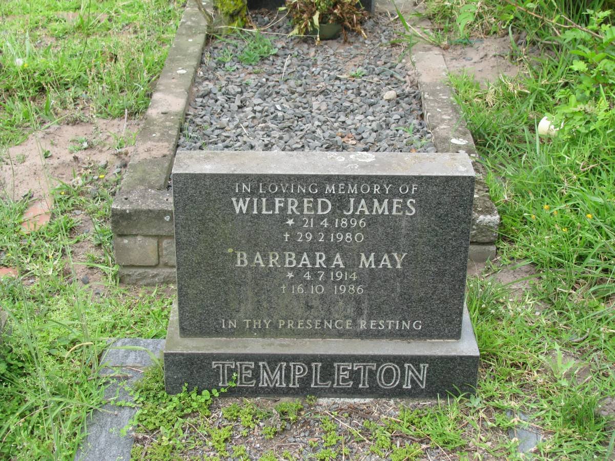 TEMPLETON Wilfred James 1896-1980 &amp; Barbara May 1914-1986