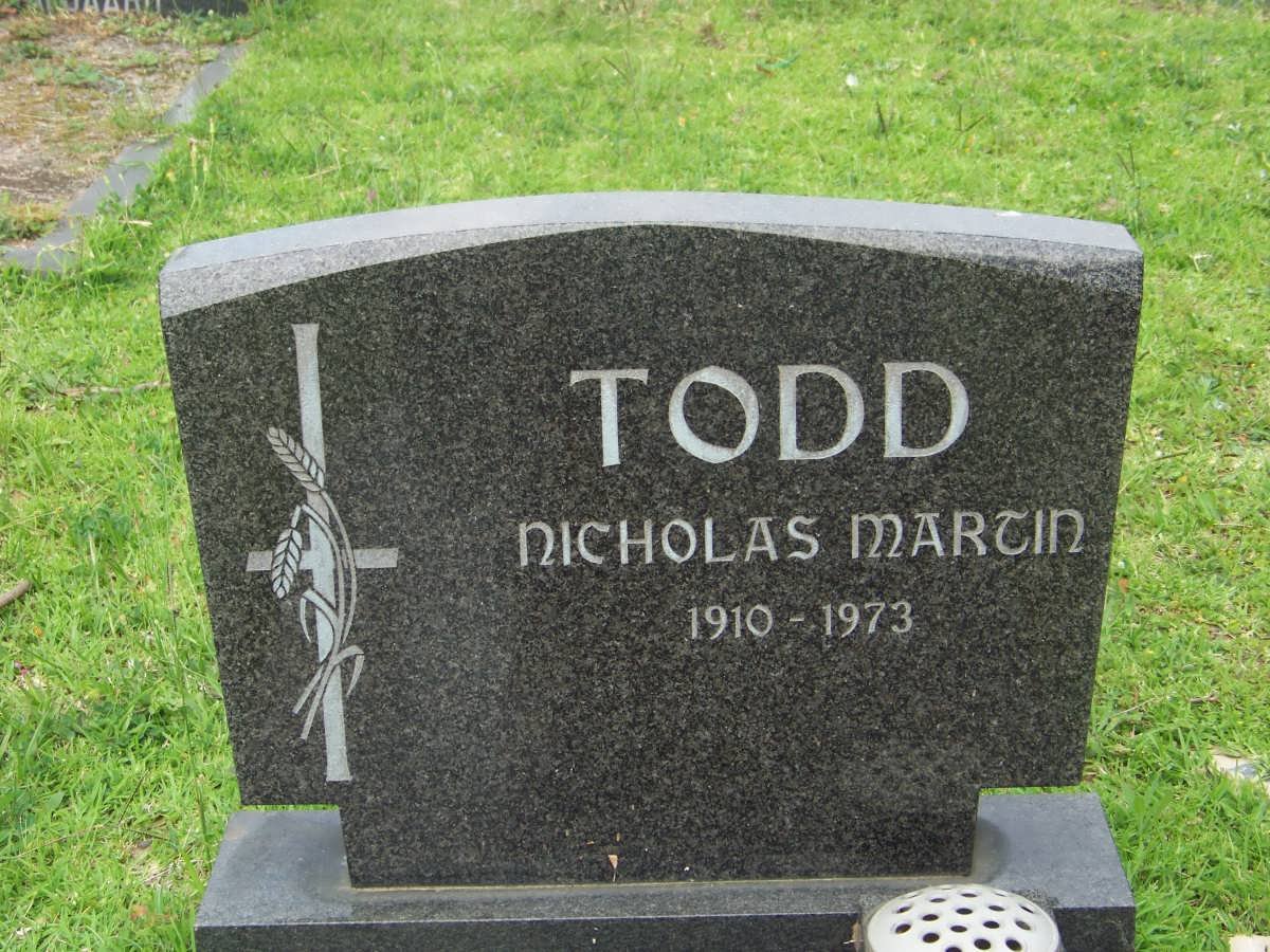 TODD Nicholas Martin 1910-1973