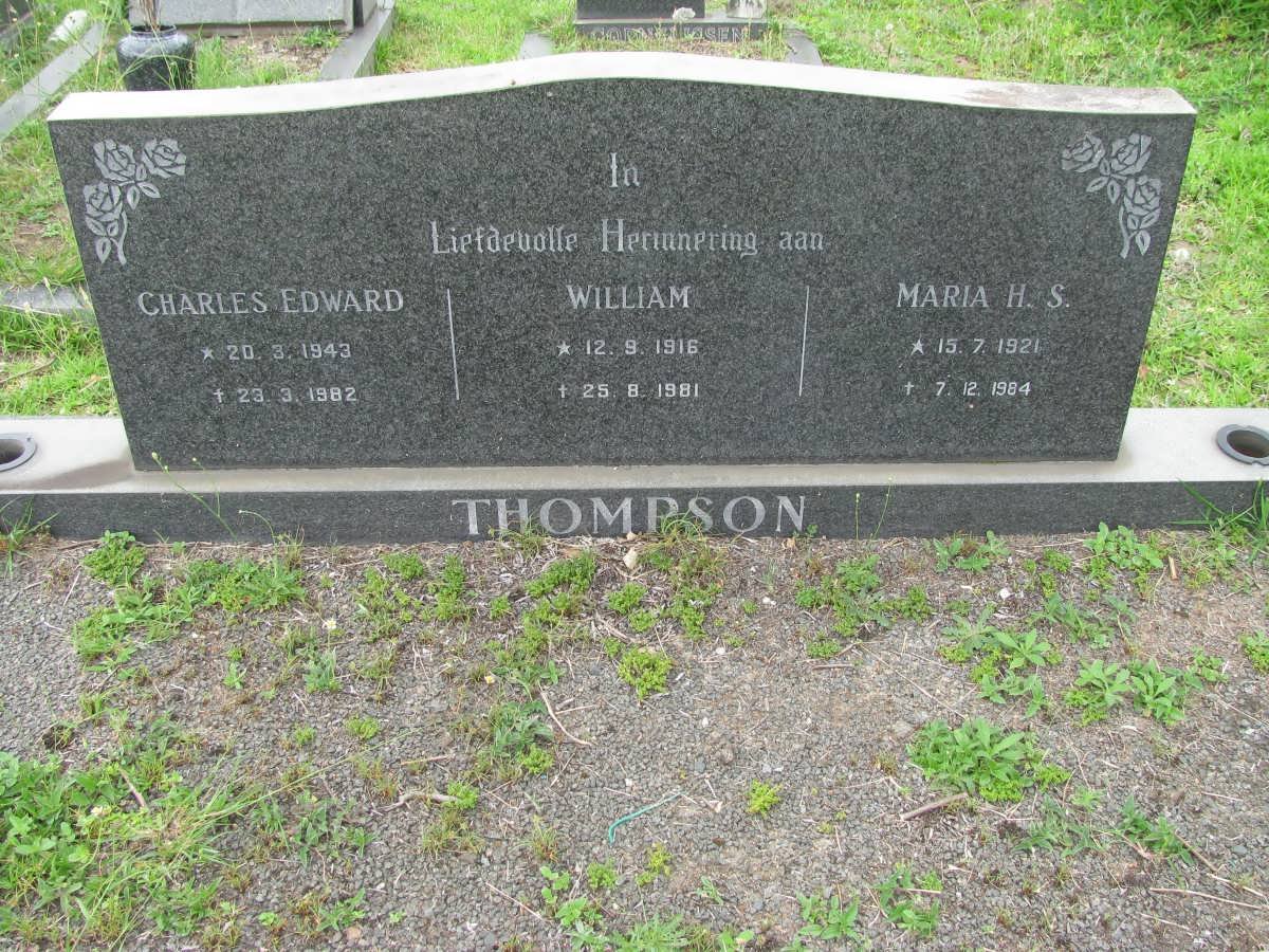 THOMPSON William 1916-1981 &amp; Maria H.S. 1921-1984 :: THOMPSON Charles Edward 1943-1982