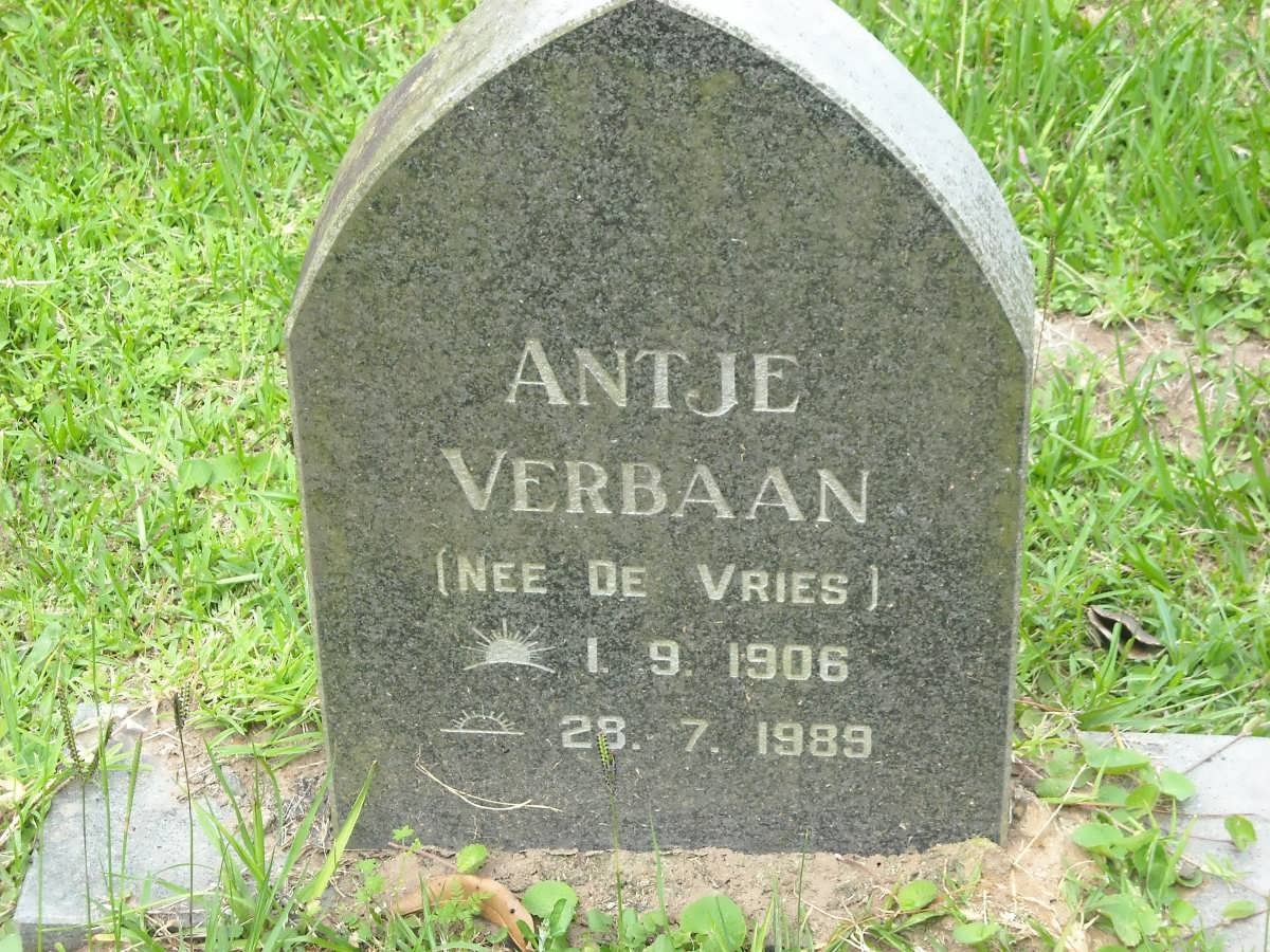 VERBAAN Antje nee DE VRIES 1906-1989