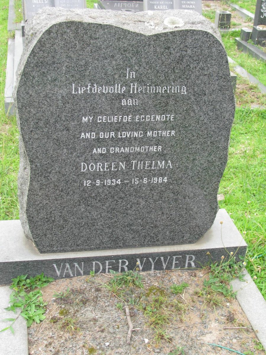 VYVER Doreen Thelma 1934-1984