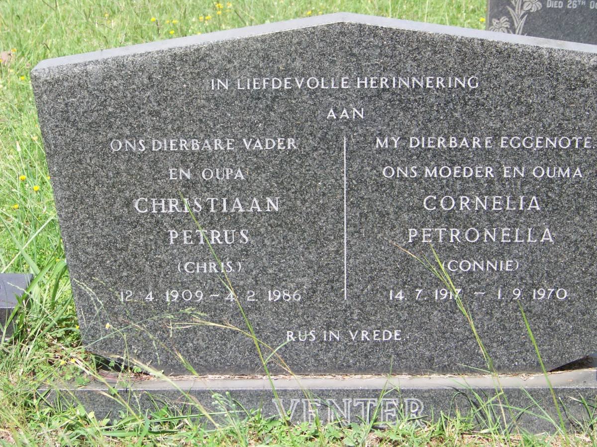 VENTER Christiaan Petrus 1909-1986 &amp; Cornelia Petronella 1917-1970