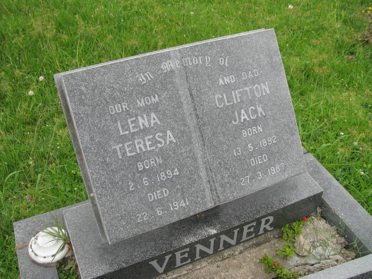 VENNER Clifton Jack 1892-1987 &amp; Lena Teresa 1894-1941
