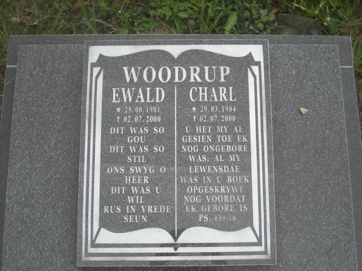 WOODRUP Ewald 1981-2000 :: WOODRUP Charl 1984-2000
