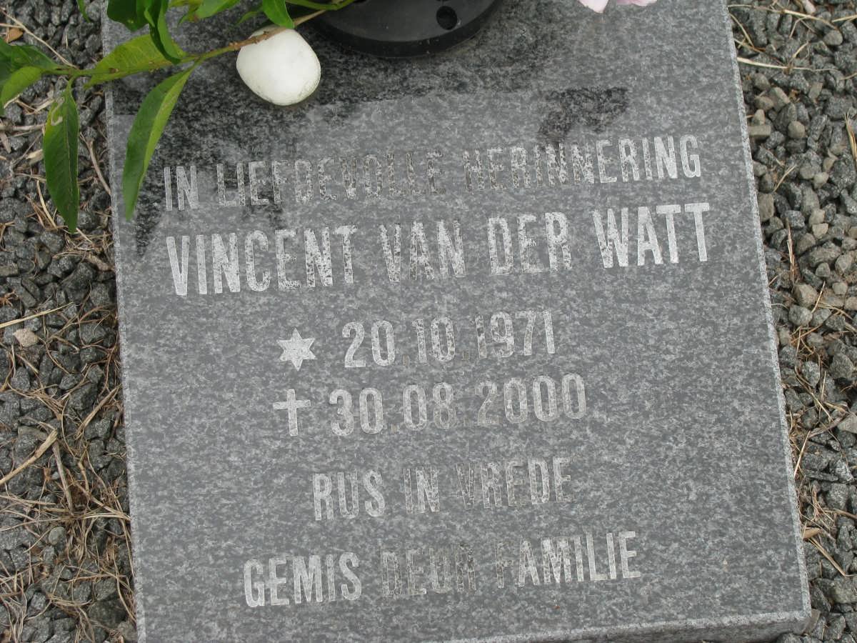 WATT Vincent, van der 1971-2000